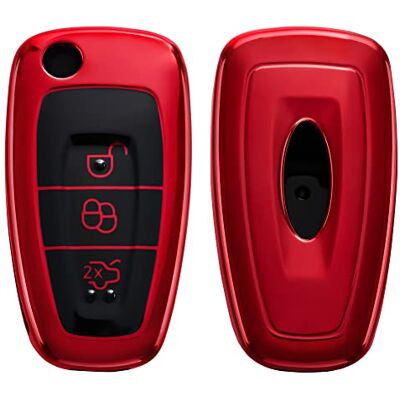 kwmobile autosleutel hoesje compatibel met Ford 3-knops inklapbare autosleutel autosleutel behuizing in hoogglans rood kwmobile autosleutel hoesje compatibel met Ford 3-knops inklapbare autosleutel autosleutel behuizing in hoogglans rood