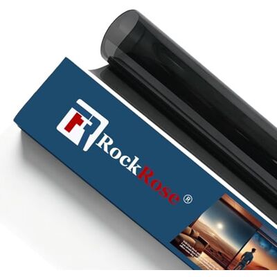 RockRose Tintfolie voor autoruiten, 5% carbon, 50 cm x 3 m, 2-laags, antraciet, uv-bescherming, hittebescherming, zelfklevend, licht, intrekbaar, geschikt voor plotter RockRose Tintfolie voor autoruiten, 5% carbon, 50 cm x 3 m, 2-laags, antraciet, uv-bescherming, hittebescherming, zelfklevend, licht, intrekbaar, geschikt voor plotter