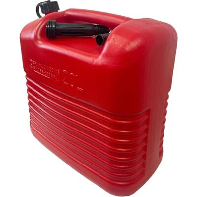 Bauster ® Benzine jerrycan met trechter, 5 l, 10 l, 20 liter, kunststof, rood of zwart, voor benzine, diesel, water, robuust, lekvrij, met schenktuit, voor auto, camping, werkplaats (20 liter Bauster ® Benzine jerrycan met trechter, 5 l, 10 l, 20 liter, kunststof, rood of zwart, voor benzine, diesel, water, robuust, lekvrij, met schenktuit, voor auto, camping, werkplaats (20 liter