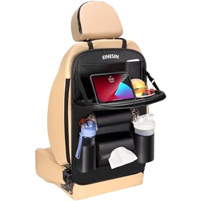 Einesin Auto-organizer met dienblad voor tablet, auto, achterstoel, waterdicht, bescherming voor autostoel, kinderen, met klaptafel, meerdere vakken, multifunctioneel Einesin Auto-organizer met dienblad voor tablet, auto, achterstoel, waterdicht, bescherming voor autostoel, kinderen, met klaptafel, meerdere vakken, multifunctioneel