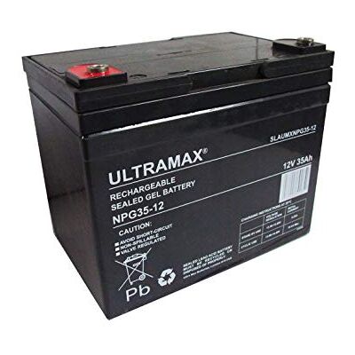 Ultramax NPG35-12, 12 V 35 Ah 20 HR 36 gaten golfwagenaccu (30 Ah, 31 Ah, 32 Ah, 33 Ah en 36 Ah) Ultramax NPG35-12, 12 V 35 Ah 20 HR 36 gaten golfwagenaccu (30 Ah, 31 Ah, 32 Ah, 33 Ah en 36 Ah)