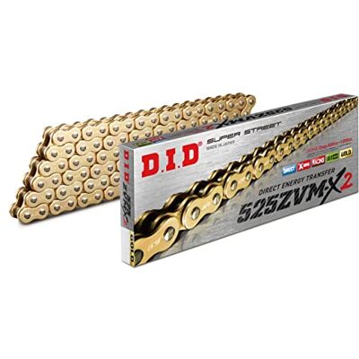 D.I.D DID CHAIN 525ZVM-X2 (Goud & Gold) Lengte: 114 links met klinknagel pakking (ZJ) D.I.D DID CHAIN 525ZVM-X2 (Goud & Gold) Lengte: 114 links met klinknagel pakking (ZJ)