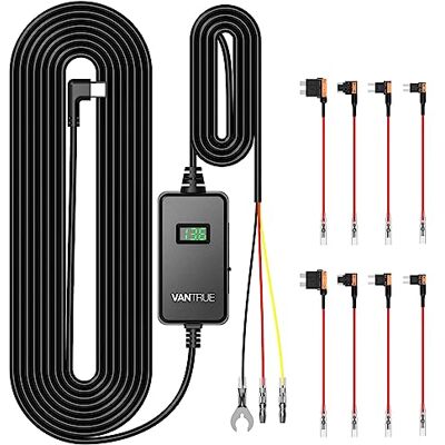 VANTRUE Harde USB-C-kabelset met 3 niveaus voor dashcam, 11,6/23,6 V, 12/24 V, 12,4/24,4 V naar 5 V, zekeringhouder met laagspanningsbeveiliging, 24 uur in parkeermodus VANTRUE Harde USB-C-kabelset met 3 niveaus voor dashcam, 11,6/23,6 V, 12/24 V, 12,4/24,4 V naar 5 V, zekeringhouder met laagspanningsbeveiliging, 24 uur in parkeermodus