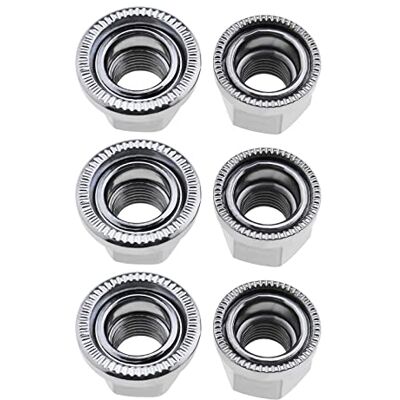 OTOTEC 6 stuks wielmoeren M9 M10 fietswielmoeren reservemoeren grote flens fietsaccessoires zilver OTOTEC 6 stuks wielmoeren M9 M10 fietswielmoeren reservemoeren grote flens fietsaccessoires zilver