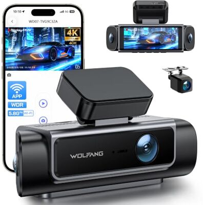 WOLFANG 4 kanalen dashcam auto, dashcam 4K voorzijde en 1080p x 3, 24 uur parkeermodus, dashcam 610° & 5,8 GHz wifi & app, G-sensor, WDR, nachtzicht, loopopname 24H Mode Parking, Caméra Embarquée 610°& 5.8GHz WiFi & Application, G-Capteur, WDR, Vision N WOLFANG 4 kanalen dashcam auto, dashcam 4K voorzijde en 1080p x 3, 24 uur parkeermodus, dashcam 610° & 5,8 GHz wifi & app, G-sensor, WDR, nachtzicht, loopopname 24H Mode Parking, Caméra Embarquée 610°& 5.8GHz WiFi & Application, G-Capteur, WDR, Vision N