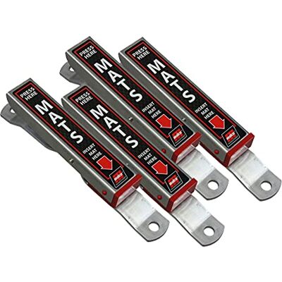 Malco Set van 4 zeer sterke aluminium vloermatten klemmen voor autowas Houd je vloermatten vast terwijl je je auto reinigt (810149PK4) Malco Set van 4 zeer sterke aluminium vloermatten klemmen voor autowas Houd je vloermatten vast terwijl je je auto reinigt (810149PK4)