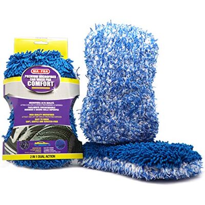 Ma-Fra Mafra, Comfort Car Wash, comfortabel autowaskussen, microvezeldoek met dubbele werking, reinigt en trekt vuil aan, voor een grondige reiniging van de carrosserie. Ma-Fra Mafra, Comfort Car Wash, comfortabel autowaskussen, microvezeldoek met dubbele werking, reinigt en trekt vuil aan, voor een grondige reiniging van de carrosserie.