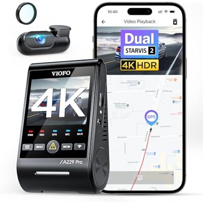 VIOFO A229 Pro 4K + 2K Dual Starvis 2, HDR voor achter, spraakbesturing en 5 GHz wifi, ultra nauwkeurige GPS met CPL-filter, super nachtzicht 2.0, spraakuitgang, tot 512 GB VIOFO A229 Pro 4K + 2K Dual Starvis 2, HDR voor achter, spraakbesturing en 5 GHz wifi, ultra nauwkeurige GPS met CPL-filter, super nachtzicht 2.0, spraakuitgang, tot 512 GB