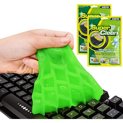 ULTRICS Set van 2 toetsenbordreinigers, stofreinigingsgel, stofverwijderingsset voor pc, laptop, auto-interieur, ventilatieopeningen, dashboard, camera, afstandsbediening ULTRICS Set van 2 toetsenbordreinigers, stofreinigingsgel, stofverwijderingsset voor pc, laptop, auto-interieur, ventilatieopeningen, dashboard, camera, afstandsbediening