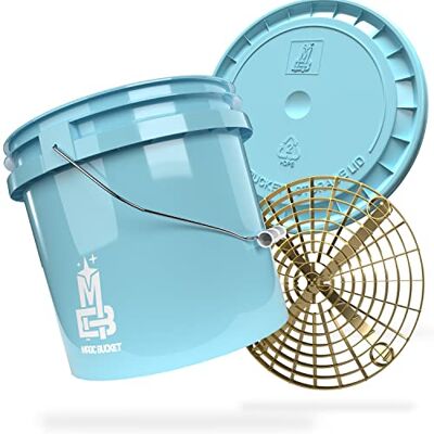 MAGIC BUCKET Auto handwasset wasemmer met bijpassend emmerdeksel van 13 liter ca. 13 liter met Grit Guard vuilfilter emmer inzetstuk babywasset MAGIC BUCKET Auto handwasset wasemmer met bijpassend emmerdeksel van 13 liter ca. 13 liter met Grit Guard vuilfilter emmer inzetstuk babywasset