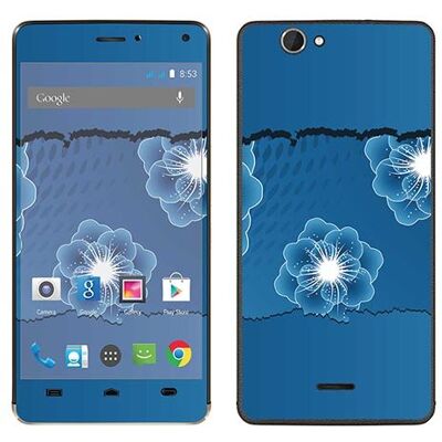 Royal Sticker RS.97624 sticker voor Wiko Getaway met blauwe bloemen met papier Royal Sticker RS.97624 sticker voor Wiko Getaway met blauwe bloemen met papier