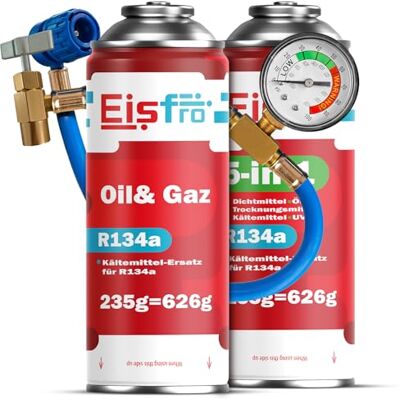 Eisfro 5-in-1 + 4 navulverpakkingen voor auto-airconditioning met koelmiddel R134a, G-R134A-EI-XL+5w1-R134a-EI-XL+P Eisfro 5-in-1 + 4 navulverpakkingen voor auto-airconditioning met koelmiddel R134a, G-R134A-EI-XL+5w1-R134a-EI-XL+P
