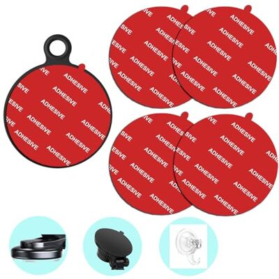 D.SKING Set van 4 vervangende stickers met extra hoge hechting voor dashboard/voorruit Telefoonhouder Zuignaphaken voor auto 70 mm Rood D.SKING Set van 4 vervangende stickers met extra hoge hechting voor dashboard/voorruit Telefoonhouder Zuignaphaken voor auto 70 mm Rood