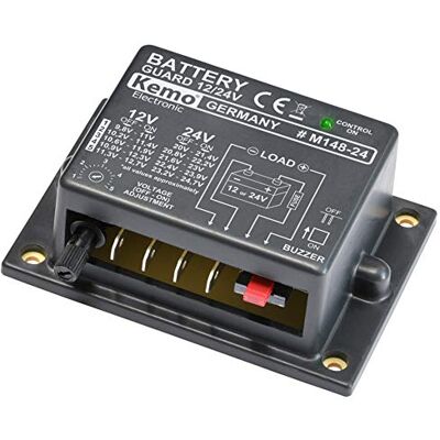 Kemo M148-24 batterijcontroller 12V 24V 20A DC zwart Kemo M148-24 batterijcontroller 12V 24V 20A DC zwart