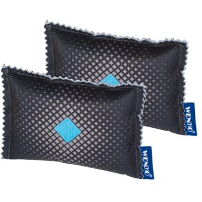 WENKO Luchtontvochtiger voor de auto, 120 g, 2 stuks, set van 2 luchtontvochtigers, silicagel, 9 x 2 x 12,5 cm, wit WENKO Luchtontvochtiger voor de auto, 120 g, 2 stuks, set van 2 luchtontvochtigers, silicagel, 9 x 2 x 12,5 cm, wit