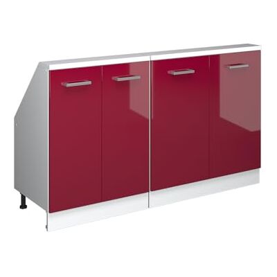 Vicco Rion schuin opbergmeubelsets rood glanzend / wit Vicco Rion schuin opbergmeubelsets rood glanzend / wit