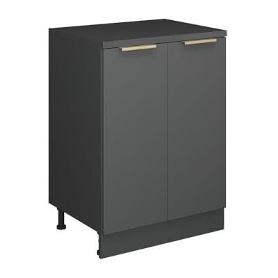 Vicco Uitbreidingskast "Rion", antraciet-goud/antraciet, 60 x 46 cm Hellingsvrij met 2 deuren, combineerbaar met hangkasten en kastmodules Rion Vicco Uitbreidingskast "Rion", antraciet-goud/antraciet, 60 x 46 cm Hellingsvrij met 2 deuren, combineerbaar met hangkasten en kastmodules Rion