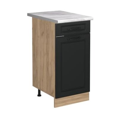 Vicco Meuble bas de cuisine "R-Line", Anthracite campagne/Chêne doré 40 cm Façade en MDF · Plan de travail incl. · Pieds réglables en hauteur · 1 Porte · Librement combinable Vicco Meuble bas de cuisine "R-Line", Anthracite campagne/Chêne doré 40 cm Façade en MDF · Plan de travail incl. · Pieds réglables en hauteur · 1 Porte · Librement combinable