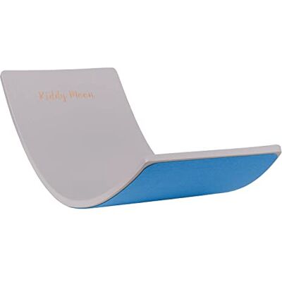 KiddyMoon Balansbord Voor Kinderen Montessori Schommelplank, Grijs/Blauw Vilt KiddyMoon Balansbord Voor Kinderen Montessori Schommelplank, Grijs/Blauw Vilt