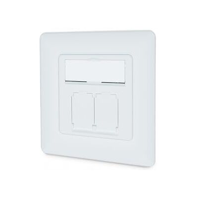 Digitus LSA Cat-6A aansluitdoos, 2 RJ45-poorten, inbouw of opbouw, netwerkstopcontact, stroomvoorziening vier zijden, geschikt voor design, 10 Gbps, afgeschermd, PoE-compatibel, wit RAL9003 Digitus LSA Cat-6A aansluitdoos, 2 RJ45-poorten, inbouw of opbouw, netwerkstopcontact, stroomvoorziening vier zijden, geschikt voor design, 10 Gbps, afgeschermd, PoE-compatibel, wit RAL9003