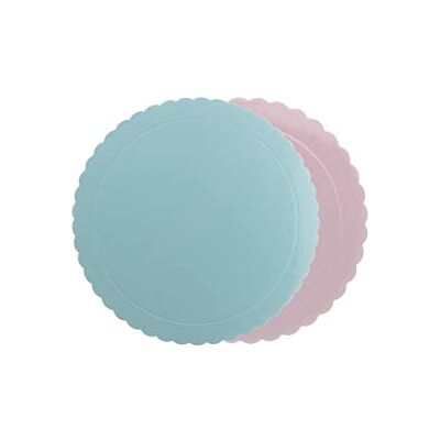 dekora Taartbasis taartbord van karton blauw/roze 25 cm dekora Taartbasis taartbord van karton blauw/roze 25 cm
