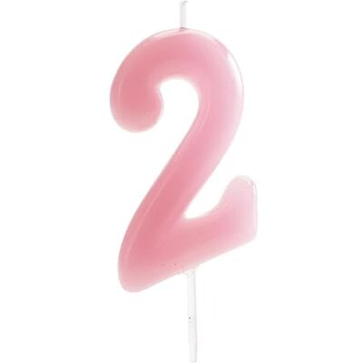 dekora Verjaardagskaars, cijfer 2, babyroze, 5,5 cm, voor taart taartdecoratie voor de 2e verjaardag, kinderfeesten, zoete tafels en familiemomenten dekora Verjaardagskaars, cijfer 2, babyroze, 5,5 cm, voor taart taartdecoratie voor de 2e verjaardag, kinderfeesten, zoete tafels en familiemomenten