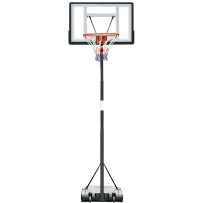 HOMCOM Basketbalmand voor buiten, met paal, 2,55 3,05 m, zwart/wit Paneel, verzwaringsbasis op wielen, in hoogte verstelbaar, voor binnen en buiten HOMCOM Basketbalmand voor buiten, met paal, 2,55 3,05 m, zwart/wit Paneel, verzwaringsbasis op wielen, in hoogte verstelbaar, voor binnen en buiten