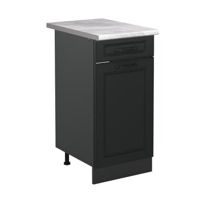 Vicco Meuble bas de cuisine "R-Line", Anthracite campagne/Anthracite 40 cm Façade en MDF · Plan de travail incl. · Pieds réglables en hauteur · 1 Porte · Librement combinable Vicco Meuble bas de cuisine "R-Line", Anthracite campagne/Anthracite 40 cm Façade en MDF · Plan de travail incl. · Pieds réglables en hauteur · 1 Porte · Librement combinable