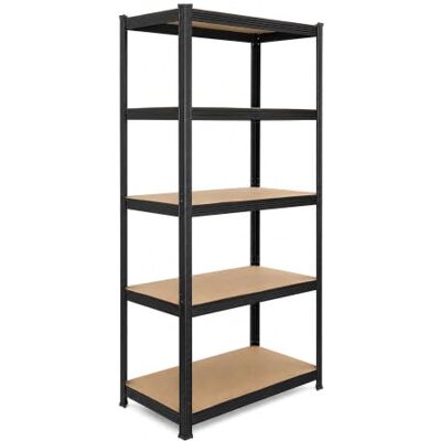 Relaxdays Zwaar rek (h x b x d): 200 x 90 x 60 cm, zwart/bruin 875 kg, 5 niveaus, kelderrek, insteekrek Relaxdays Zwaar rek (h x b x d): 200 x 90 x 60 cm, zwart/bruin 875 kg, 5 niveaus, kelderrek, insteekrek