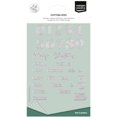 Creative Snijset, cijfers en kerstgroeten, 29 vormen, 0,8 cm tot 2,5 cm, benodigdheden voor het maken van kaarten, metalen stanssjablonen voor scrapbooking en knutselen, zilver Creative Snijset, cijfers en kerstgroeten, 29 vormen, 0,8 cm tot 2,5 cm, benodigdheden voor het maken van kaarten, metalen stanssjablonen voor scrapbooking en knutselen, zilver