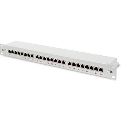 Digitus Patchpaneel 19 inch Cat-5e 24 RJ45-poorten afgeschermd LSA patchveld 1U rackmontage grijs Digitus Patchpaneel 19 inch Cat-5e 24 RJ45-poorten afgeschermd LSA patchveld 1U rackmontage grijs