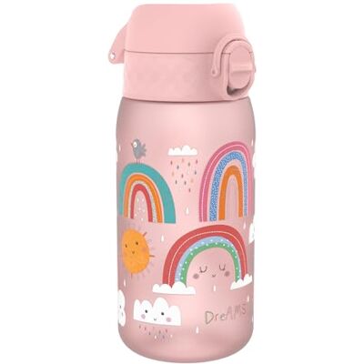 Ion8 Kinderdrinkfles, 350 ml, lekvrij, gemakkelijk te openen, met veiligheidsdop en draagring, BPA-vrij, CO2-neutraal, vaatwasmachinebestendig, gemakkelijk te reinigen, regenboogmotief Ion8 Kinderdrinkfles, 350 ml, lekvrij, gemakkelijk te openen, met veiligheidsdop en draagring, BPA-vrij, CO2-neutraal, vaatwasmachinebestendig, gemakkelijk te reinigen, regenboogmotief