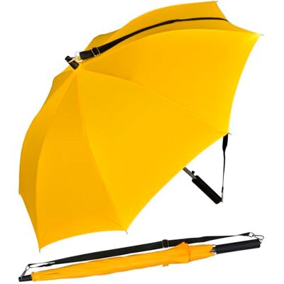 iX-brella Handsfree harnas, geel gestippeld, 100 cm, schouderharnas met automatisch iX-brella Handsfree harnas, geel gestippeld, 100 cm, schouderharnas met automatisch