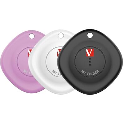 Verbatim My Finder Bluetooth-tracker voor rugzak, koffer, portemonnee, sleutels, enz., compatibel met Apple "Waar is ?", set van 3 met verwisselbare batterij Verbatim My Finder Bluetooth-tracker voor rugzak, koffer, portemonnee, sleutels, enz., compatibel met Apple "Waar is ?", set van 3 met verwisselbare batterij