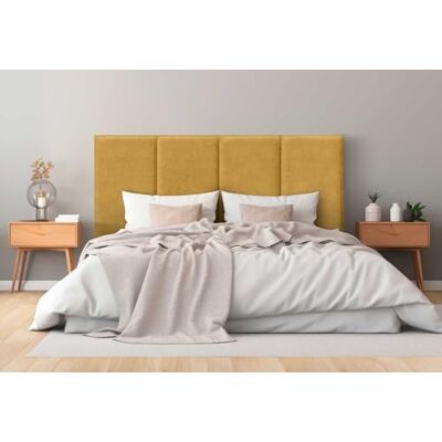 DHOME Gestoffeerd hoofdeinde van Aqualine-premium stof, vuilafstotend, modulair design, verticaal, zelfklevend, hoofdeinde voor slaapkamer, gestoffeerd bed (mosterd, 95 cm, hoogte 135 cm, x2) DHOME Gestoffeerd hoofdeinde van Aqualine-premium stof, vuilafstotend, modulair design, verticaal, zelfklevend, hoofdeinde voor slaapkamer, gestoffeerd bed (mosterd, 95 cm, hoogte 135 cm, x2)