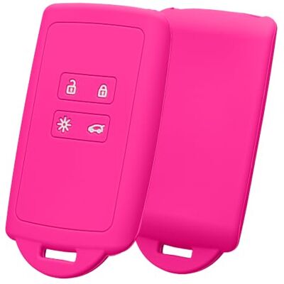 kwmobile Autosleutelaccessoire, compatibel met Renault Smart Key 4-toetsen (alleen Keyless Go), zachte siliconen hoes met sleutelhangerpunt, neonroze kwmobile Autosleutelaccessoire, compatibel met Renault Smart Key 4-toetsen (alleen Keyless Go), zachte siliconen hoes met sleutelhangerpunt, neonroze