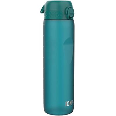 Ion8 Drinkfles, 1 l, 1000 ml, lekvrij, gemakkelijk te openen, veilige vergrendeling, draaggreep, vaatwasmachinebestendig, BPA-vrij, ideaal voor sport en sportschool, aqua Ion8 Drinkfles, 1 l, 1000 ml, lekvrij, gemakkelijk te openen, veilige vergrendeling, draaggreep, vaatwasmachinebestendig, BPA-vrij, ideaal voor sport en sportschool, aqua