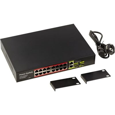 KALEA-INFORMATIQUE Gigabit Ethernet-switch voor PoE PoE 30W externe voeding met 16 RJ45-poorten en 2 RJ45- of SFP-poorten KALEA-INFORMATIQUE Gigabit Ethernet-switch voor PoE PoE 30W externe voeding met 16 RJ45-poorten en 2 RJ45- of SFP-poorten