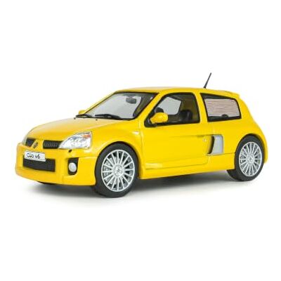 Solido 4318102 Renault Clio V6 PH.2 Geel Sirius 2003 1/43 Modèle de voiture diecast détaillée, voiture de sport française à moteur moyen, entrées d'air et aileron arrière Solido 4318102 Renault Clio V6 PH.2 Geel Sirius 2003 1/43 Modèle de voiture diecast détaillée, voiture de sport française à moteur moyen, entrées d'air et aileron arrière