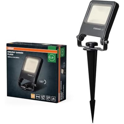 OSRAM ENDURA Tuinprojector met grondpen, 10 W, 800 lm, 3000 K, warmwit, IP65, kabel van 2 m met stekker, aluminium, donkergrijs OSRAM ENDURA Tuinprojector met grondpen, 10 W, 800 lm, 3000 K, warmwit, IP65, kabel van 2 m met stekker, aluminium, donkergrijs