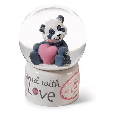 NICI 62631 Sneeuwbal met Love Panda, 6,5 cm, wit, decoratieve accessoires, glinsterend, glazen bol, een perfect cadeau-idee om vriendschap te vieren NICI 62631 Sneeuwbal met Love Panda, 6,5 cm, wit, decoratieve accessoires, glinsterend, glazen bol, een perfect cadeau-idee om vriendschap te vieren