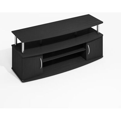 Furinno Jaya TV-kast, entertainmentcentrum, voor tv tot 55 inch, met 2 deuren en kabelbeheergaten, voor woonkamer, slaapkamer, donkere roestvrijstalen buis Furinno Jaya TV-kast, entertainmentcentrum, voor tv tot 55 inch, met 2 deuren en kabelbeheergaten, voor woonkamer, slaapkamer, donkere roestvrijstalen buis