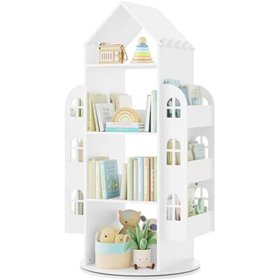 WOLTU Draaibaar kinderrek met 4 niveaus, wit 63 x 125 x 59 cm; 2 zijplanken WOLTU Draaibaar kinderrek met 4 niveaus, wit 63 x 125 x 59 cm; 2 zijplanken