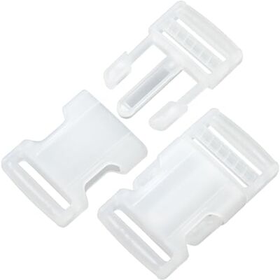 AERZETIX 14 stuks gespen verstelbare snelsluiting clips voor rugzak schouderbanden schouderriem riem en decoratie lus 25 mm van kunststof in de kleur transparant wit AERZETIX 14 stuks gespen verstelbare snelsluiting clips voor rugzak schouderbanden schouderriem riem en decoratie lus 25 mm van kunststof in de kleur transparant wit