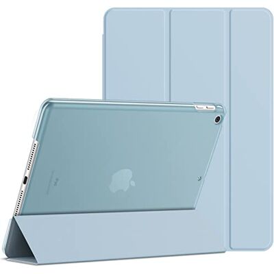JETech Beschermhoes voor iPad 6e / 5e generatie 9,7 inch (2018/2017 Beschermhoes met transparante achterkant, dun, houder met 3 kleppen, autoslaap-/wekfunctie, lichte schokbestendige JETech Beschermhoes voor iPad 6e / 5e generatie 9,7 inch (2018/2017 Beschermhoes met transparante achterkant, dun, houder met 3 kleppen, autoslaap-/wekfunctie, lichte schokbestendige