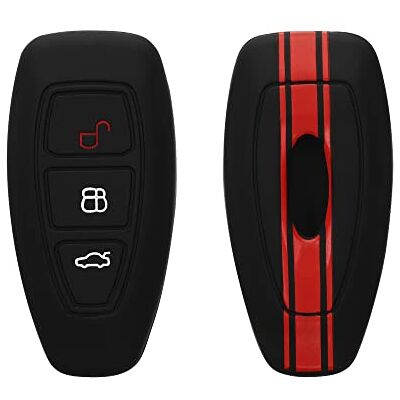 kwmobile Autosleutelhoes compatibel met Ford Keyless Go 3-knops autosleutel accessoire zachte siliconen hoes rood-zwart kwmobile Autosleutelhoes compatibel met Ford Keyless Go 3-knops autosleutel accessoire zachte siliconen hoes rood-zwart