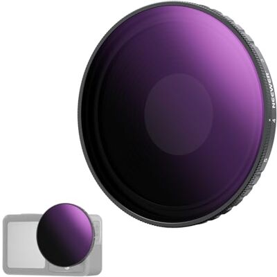 NEEWER Variabel ND-filter, compatibel met DJI Osmo Action 5 Pro & Action 4, ND8-32 (3-5 Stops) Neutraal dichtheidsfilter om vast te schroeven, optisch glas, HD, multigecoat, accessoires voor actiecamera NEEWER Variabel ND-filter, compatibel met DJI Osmo Action 5 Pro & Action 4, ND8-32 (3-5 Stops) Neutraal dichtheidsfilter om vast te schroeven, optisch glas, HD, multigecoat, accessoires voor actiecamera