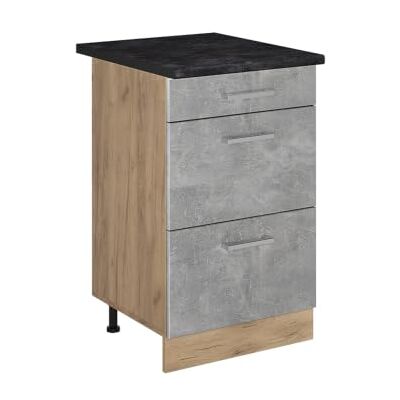 Vicco Meuble cuisine "R-Line", Béton/Chêne doré 50 cm Vicco Meuble cuisine "R-Line", Béton/Chêne doré 50 cm