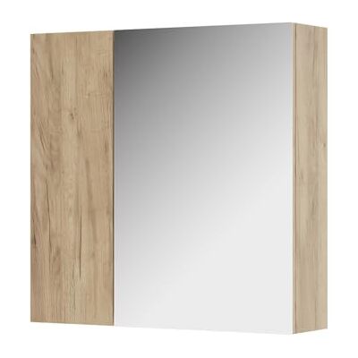 Vicco Toiletkast "Leopold", gouden eiken, 60 x 59,2 cm Met planken en 1 spiegeldeur, voor wandmontage met geïntegreerd spiegeloppervlak Vicco Toiletkast "Leopold", gouden eiken, 60 x 59,2 cm Met planken en 1 spiegeldeur, voor wandmontage met geïntegreerd spiegeloppervlak