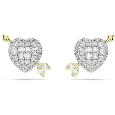 Swarovski Idyllia Collection, Mixed Cuts, Cœur With Arrow, Blanc, Finition métal mixte Swarovski Idyllia Collection, Mixed Cuts, Cœur With Arrow, Blanc, Finition métal mixte